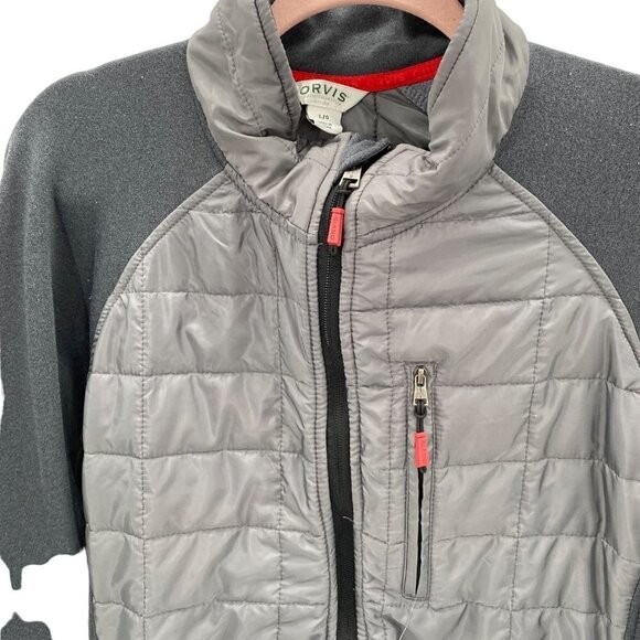ORVIS CLASSIC COLLECTION MENS GRAY QUILTED SOFT SHELL CASUAL JACKET COAT SZ L - Picture 4 of 7
